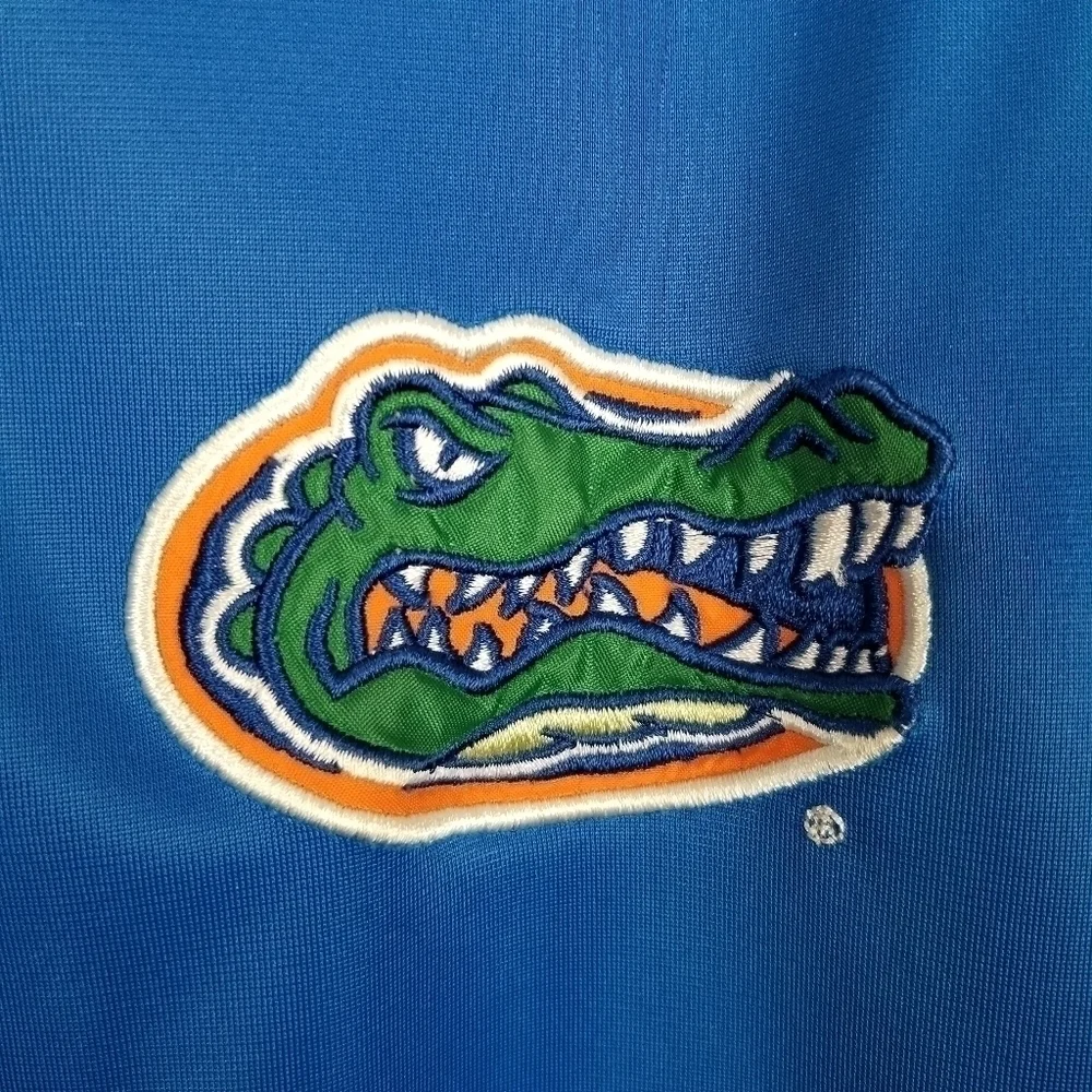 Florida Gators Track Jacket Full Zip Patch Blue Orange Stripe Russell Athletics